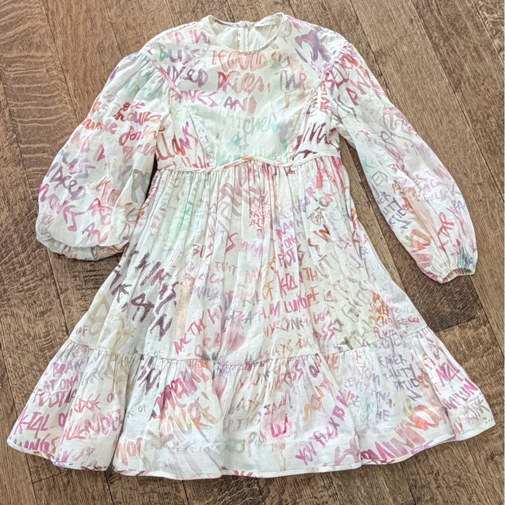 Zimmermann pink babydoll dress size 2